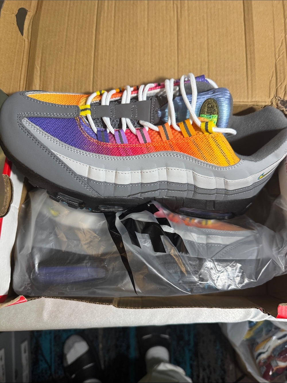 Nike Volcano/Sunset Gradient Mesh Sneakers in Gray and Multi🔥New!